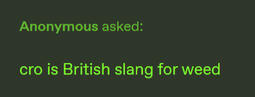 cro is british slang for weed